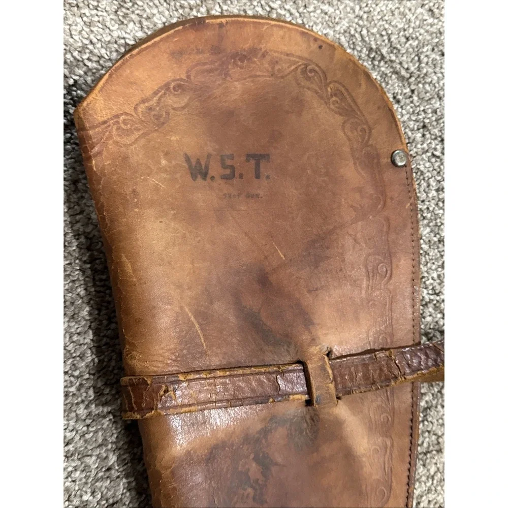 Vtg Western Hand Tooled Leather Accents Rifle Shotgun Case Bag Sling Scabbard